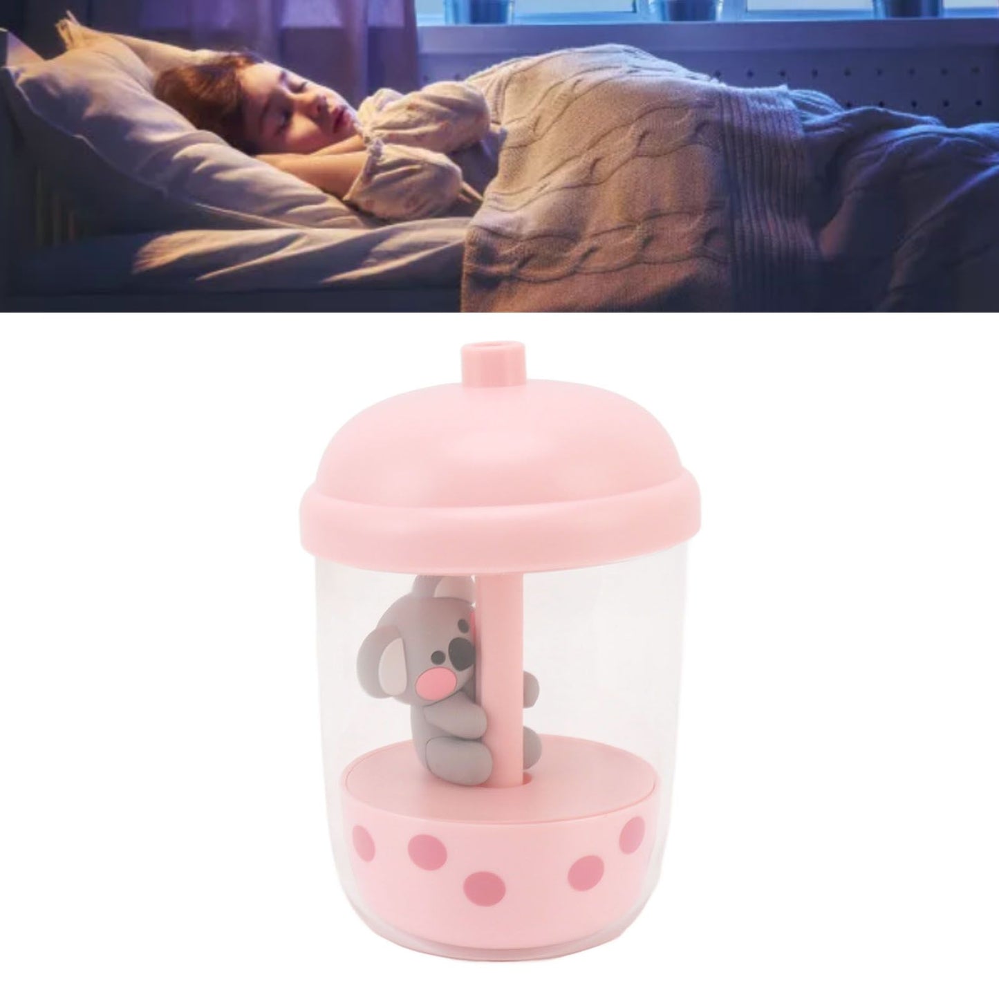 Koala Animal Humidifier Portable Cool Mist Humidifier USB Desktop Humidifier For Home Pink V1294-YM0521-3113230047811