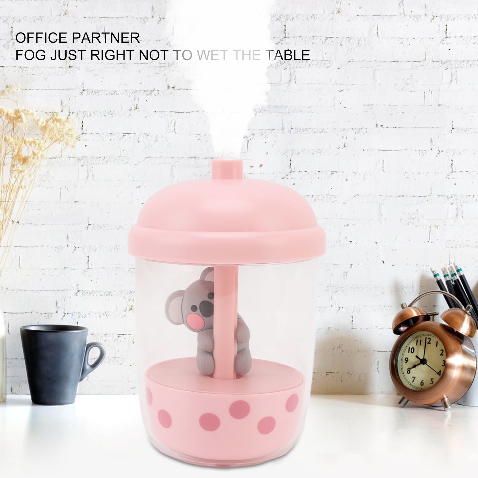 Koala Animal Humidifier Portable Cool Mist Humidifier USB Desktop Humidifier For Home Pink V1294-YM0521-3113230047811