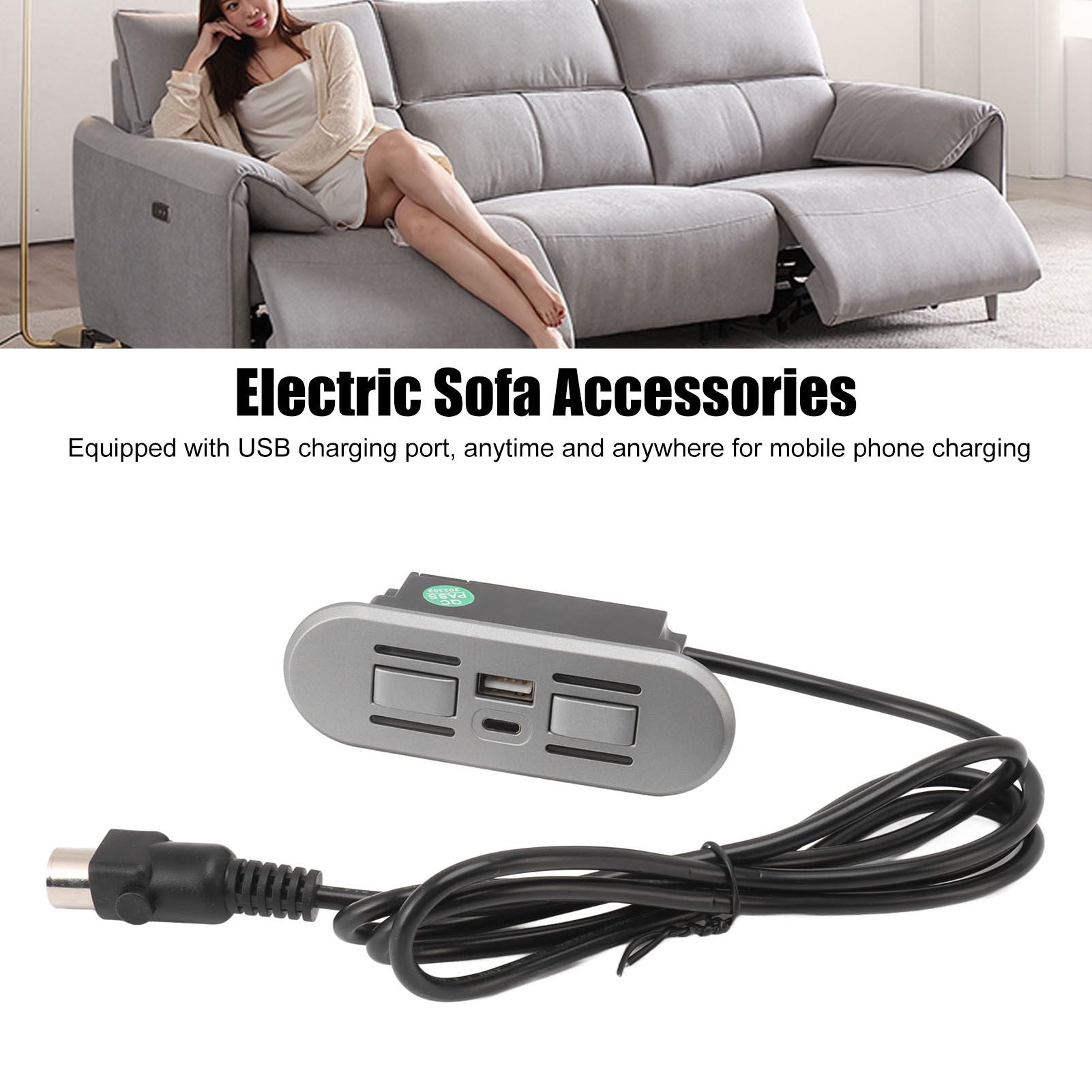 Lift Chair Control Switch USB Type C Phone Charging Sensitive Electric Sofa Recliner Controller for Home V1294-YM0521-3113230054311