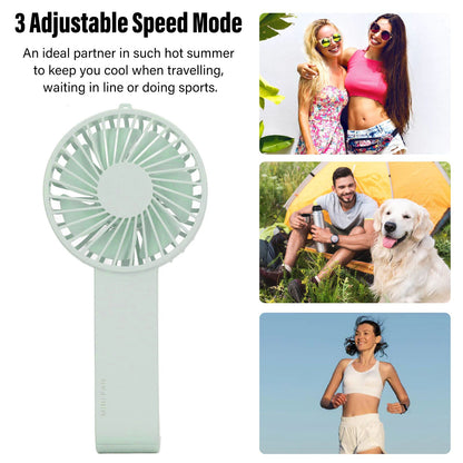 Mini Handheld Fan Foldable Portable Fan USB Rechargeable Fan For Home Office Travel Green V1294-YM0521-3113230055913