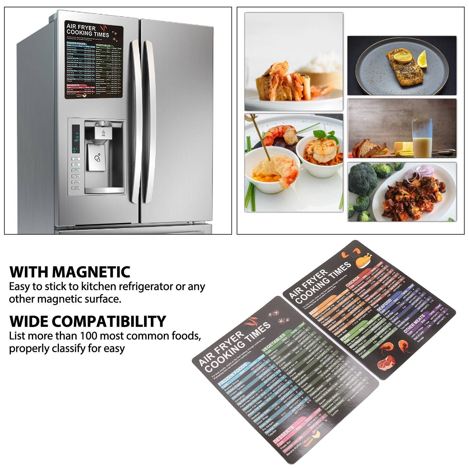 Fryer Magnetic Cheat Sheet Set Fryer Accessories Cook Times Quick Reference Guide For Cooking Frying V1294-YM0521-3113230057911