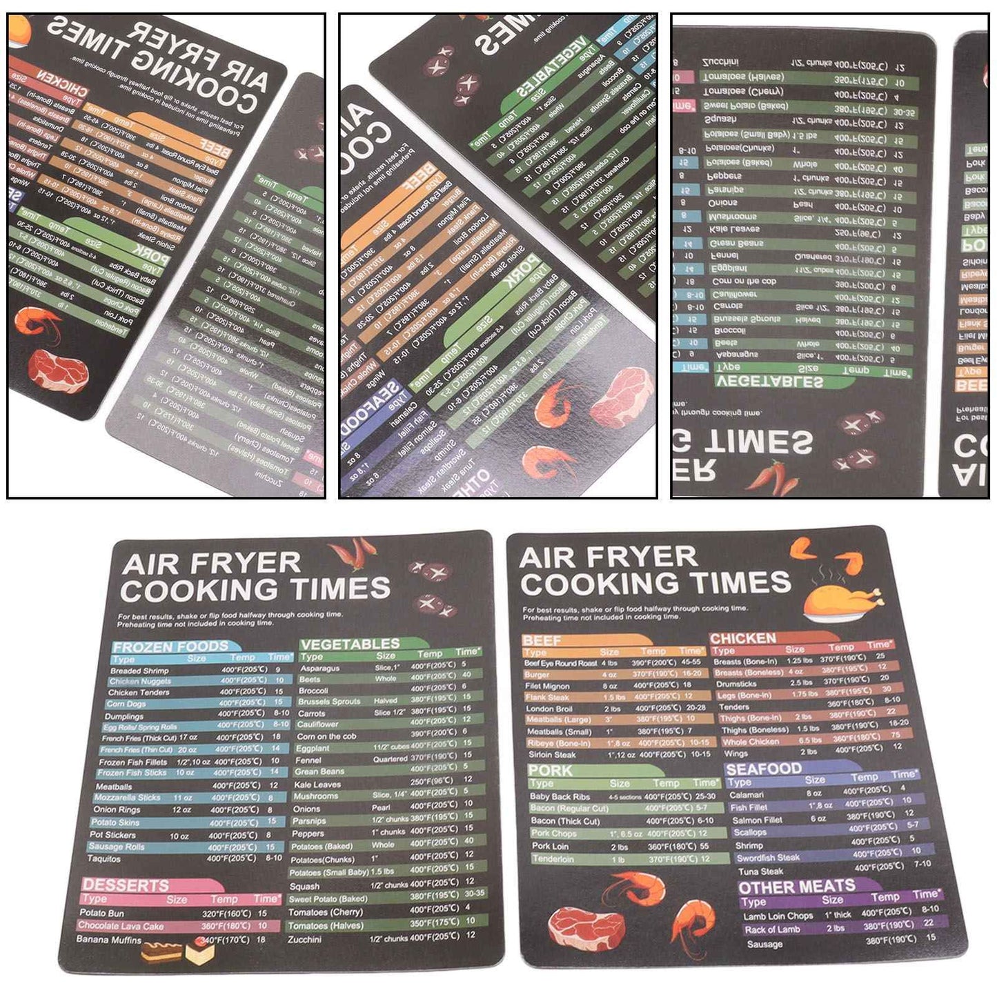 Fryer Magnetic Cheat Sheet Set Fryer Accessories Cook Times Quick Reference Guide For Cooking Frying V1294-YM0521-3113230057911