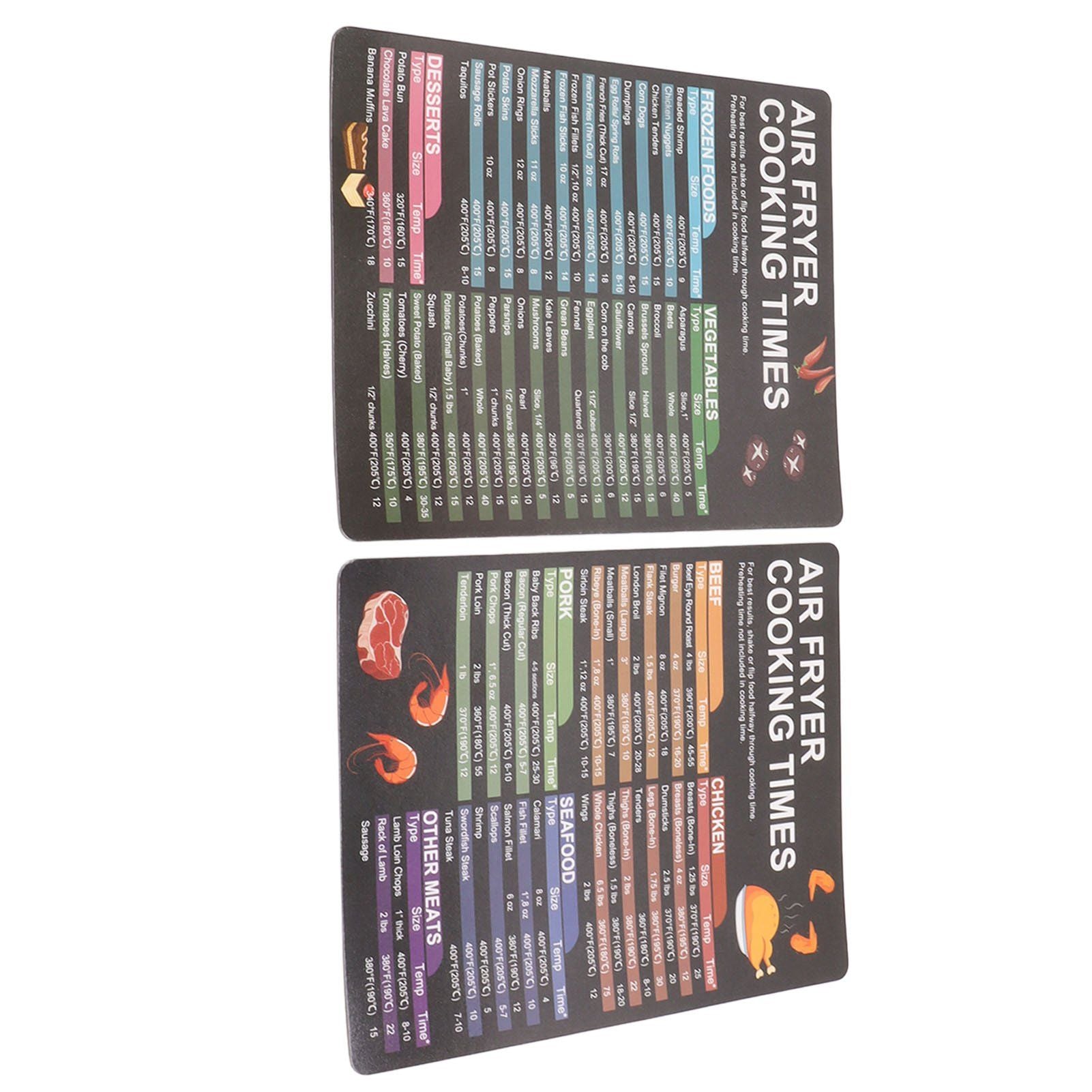 Fryer Magnetic Cheat Sheet Set Fryer Accessories Cook Times Quick Reference Guide For Cooking Frying V1294-YM0521-3113230057911