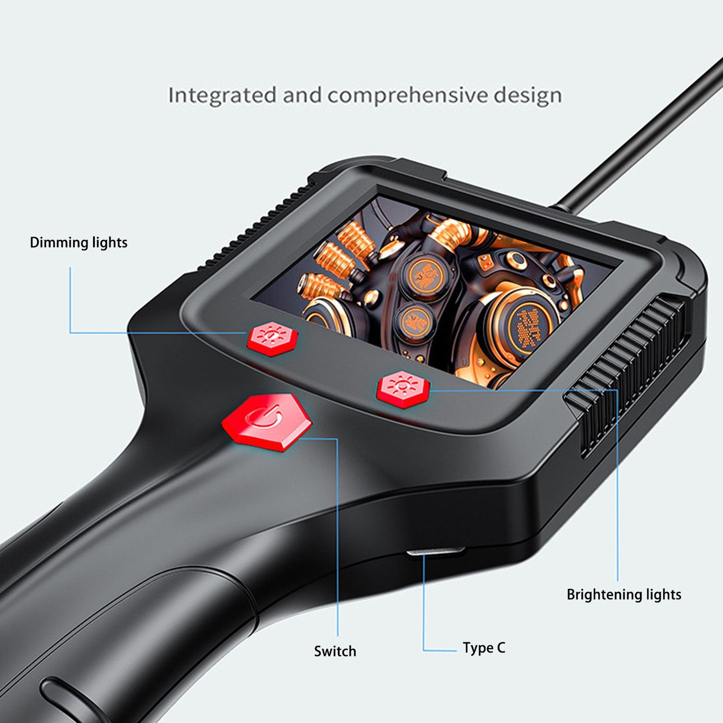 Endoscope Camera Industrial Endoscope 8mm 1080P HD Digital Borescope Inspection Camera with 2.4 Inch Display V1294-YM0521-3113230061311