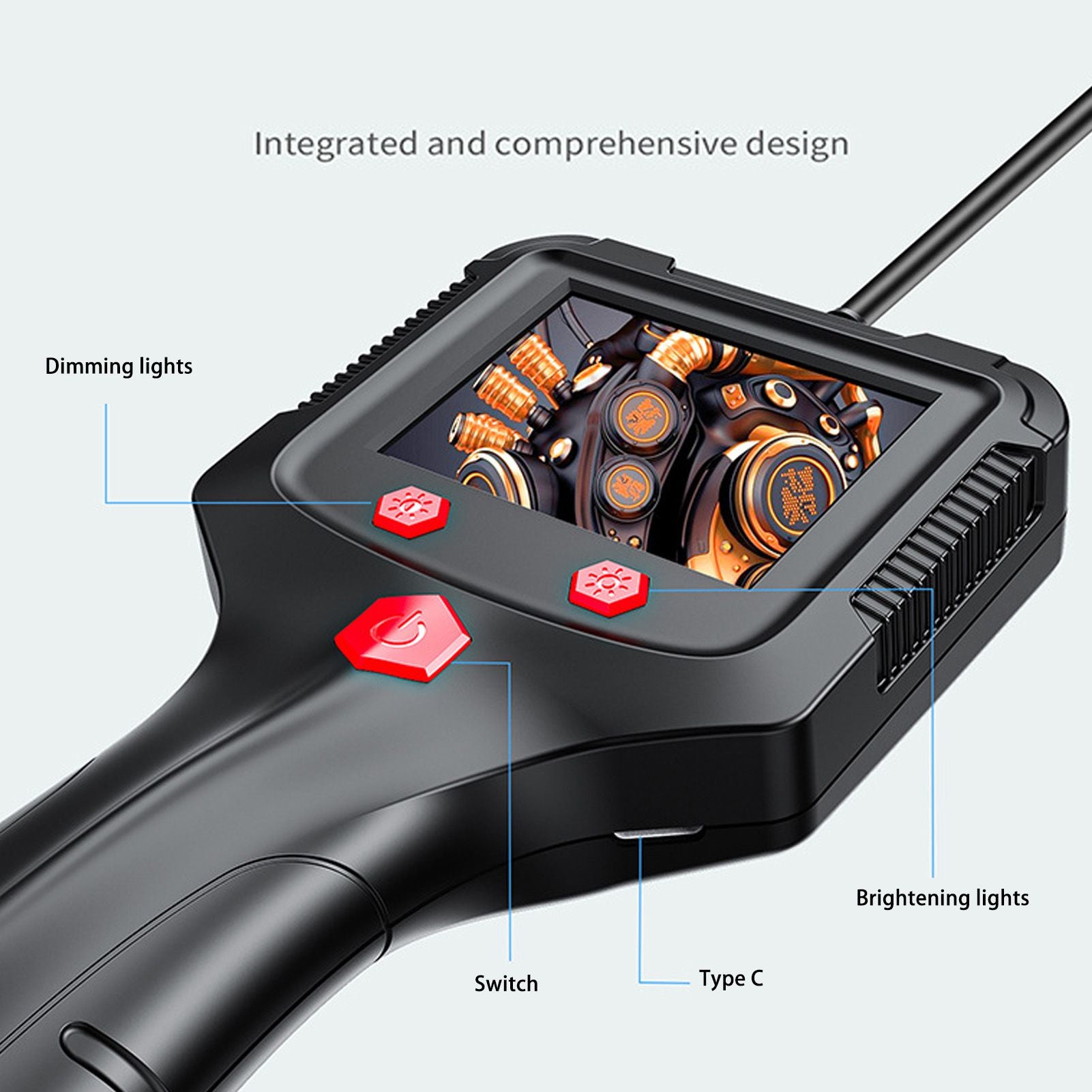 Endoscope Camera Industrial Endoscope 8mm 1080P HD Digital Borescope Inspection Camera with 2.4 Inch Display V1294-YM0521-3113230061311