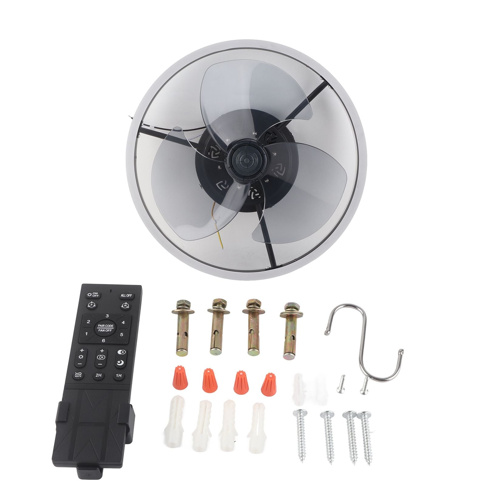 Ceiling Fan Light 6 Speed Remote Control 3 Color LED Ceiling Fan Lamp for Living Room 110V V1294-YM0521-3113230062311