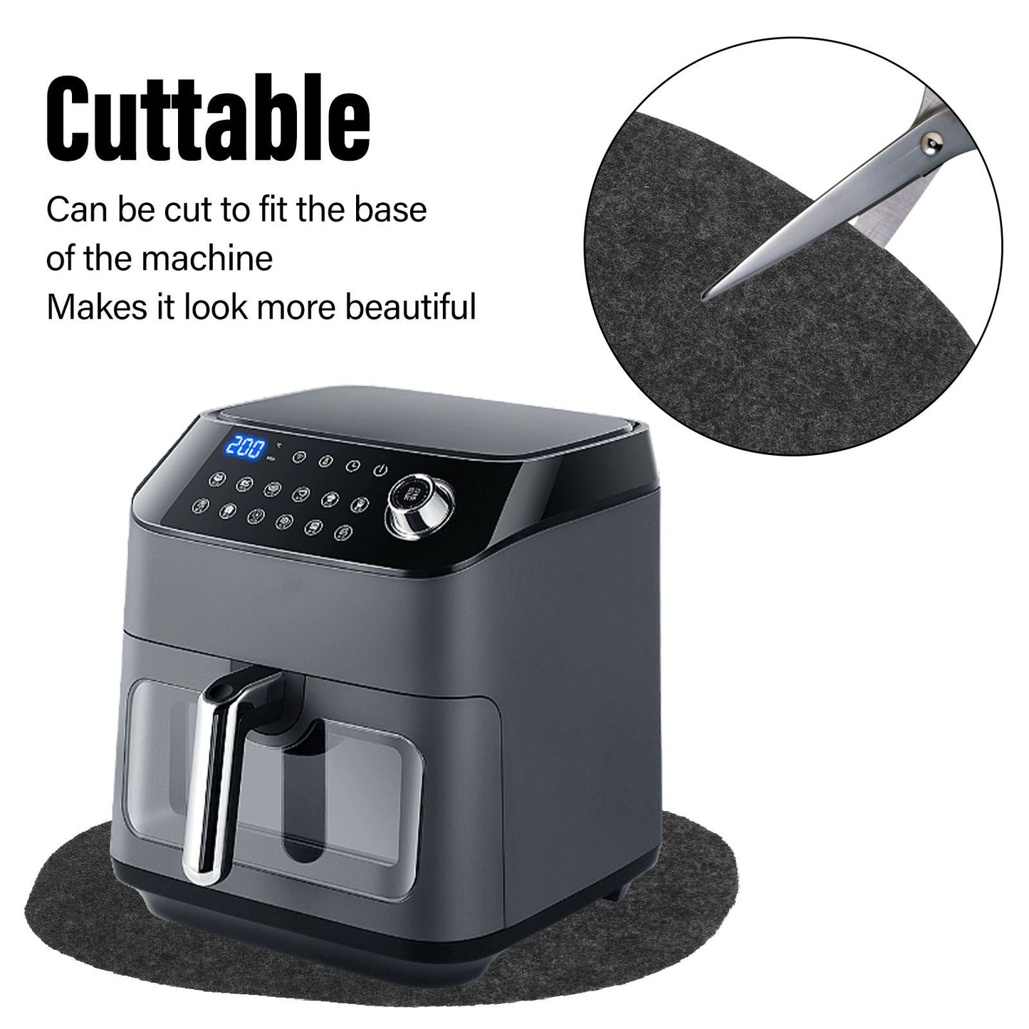 Appliance Heat Resistant Mat Cuttable Washable Countertop Protector Pad with Slider Function for Air Fryer V1294-YM0521-3113230064811