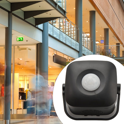 Entrance Welcome Doorbell Infrared Motion Sensor Alarm Detector Audio Player for Shop Store Black V1294-YM0521-3113230070811