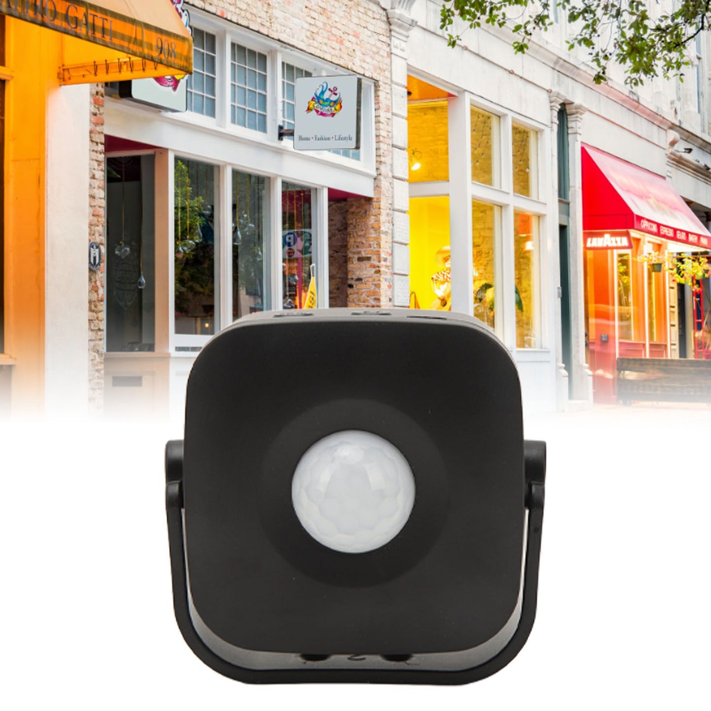 Entrance Welcome Doorbell Infrared Motion Sensor Alarm Detector Audio Player for Shop Store Black V1294-YM0521-3113230070811