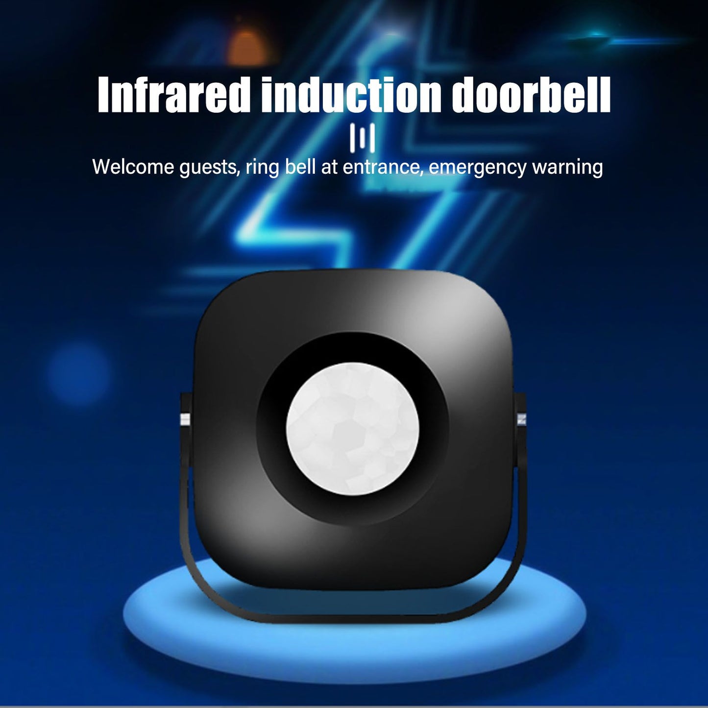 Entrance Welcome Doorbell Infrared Motion Sensor Alarm Detector Audio Player for Shop Store Black V1294-YM0521-3113230070811