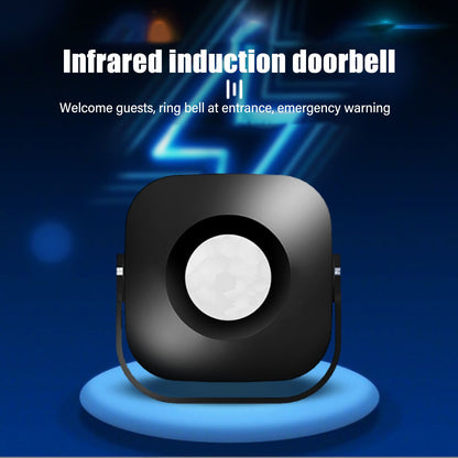 Entrance Welcome Doorbell Infrared Motion Sensor Alarm Detector Audio Player for Shop Store Black V1294-YM0521-3113230070811