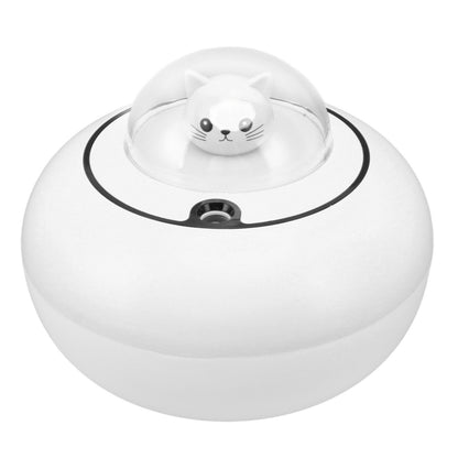 Mini Humidifier Cute Cat Sculpture Portable Quiet Desktop Air Humidifier for Home Office USB Plug in White V1294-YM0521-3113230072712