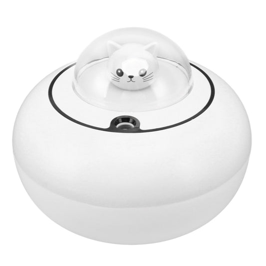 Mini Humidifier Cute Cat Sculpture Portable Quiet Desktop Air Humidifier for Home Office USB Plug in White V1294-YM0521-3113230072712