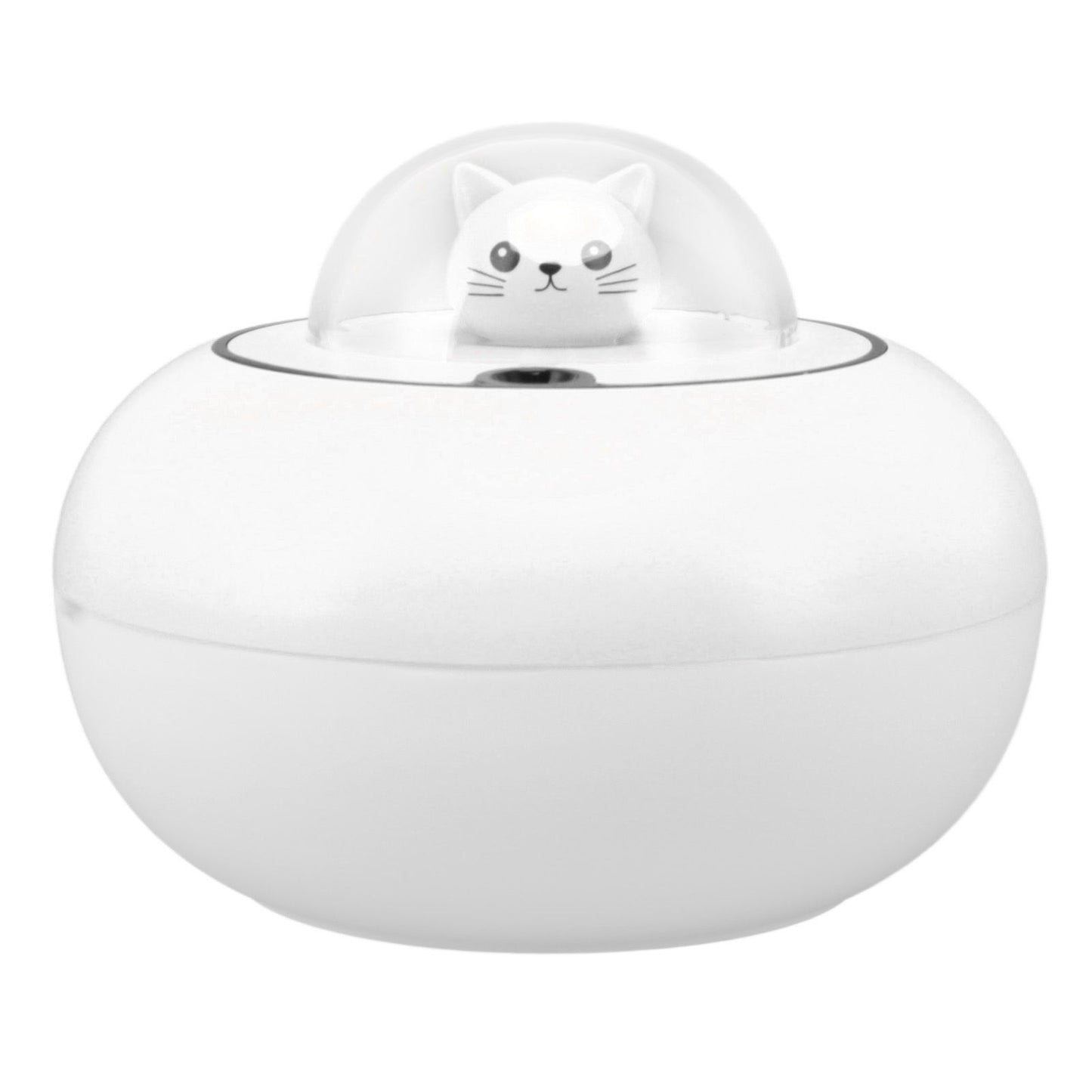 Mini Humidifier Cute Cat Sculpture Portable Quiet Desktop Air Humidifier for Home Office USB Plug in White V1294-YM0521-3113230072712
