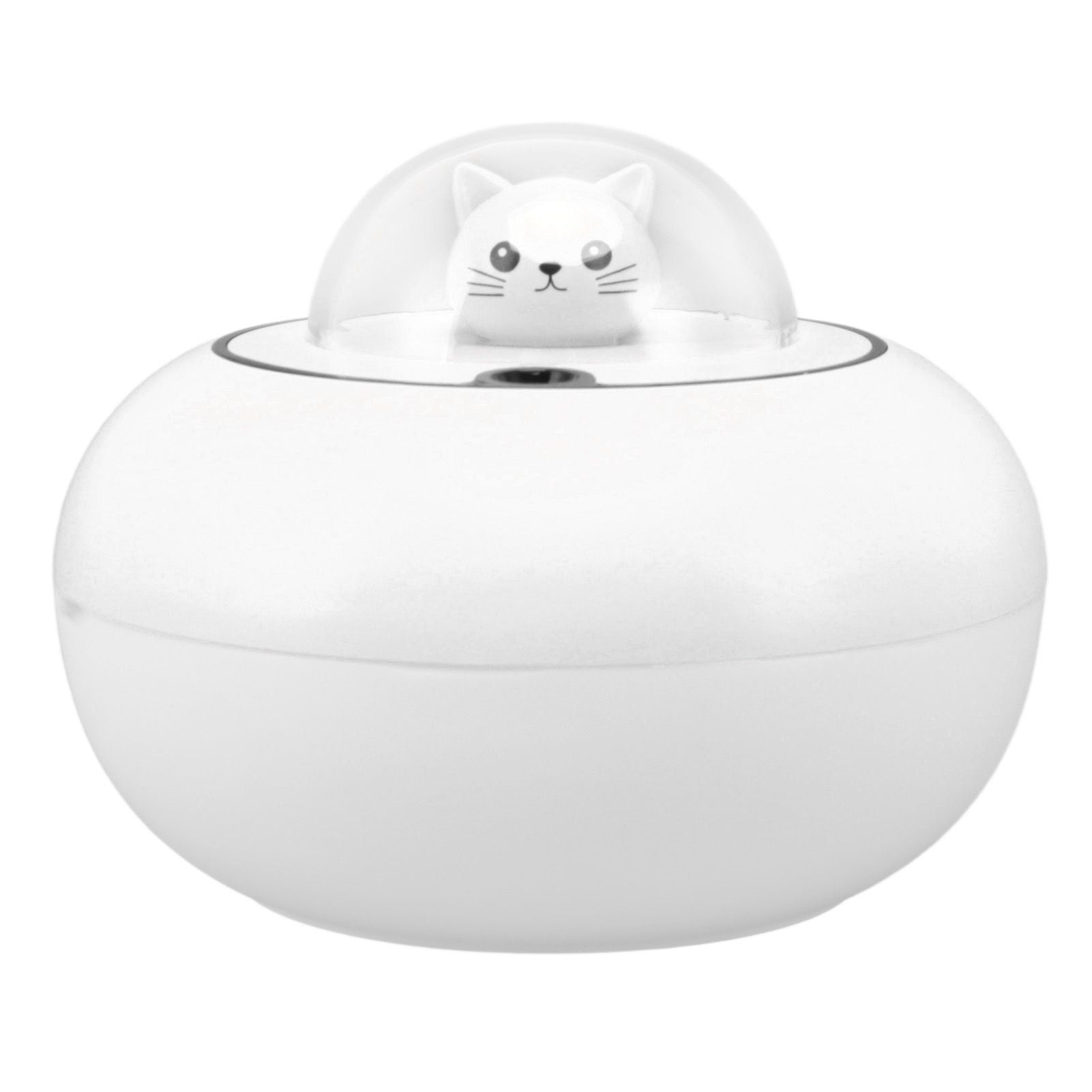 Mini Humidifier Cute Cat Sculpture Portable Quiet Desktop Air Humidifier for Home Office USB Plug in White V1294-YM0521-3113230072712