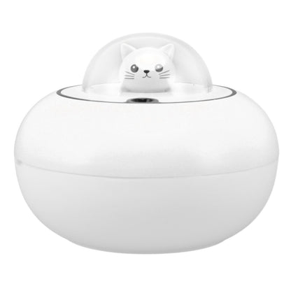 Mini Humidifier Cute Cat Sculpture Portable Quiet Desktop Air Humidifier for Home Office USB Plug in White V1294-YM0521-3113230072712