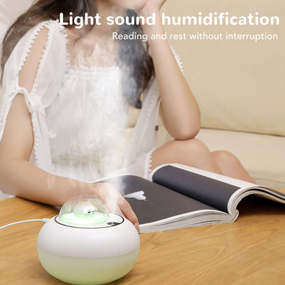 Mini Humidifier Cute Cat Sculpture Portable Quiet Desktop Air Humidifier for Home Office USB Plug in White V1294-YM0521-3113230072712