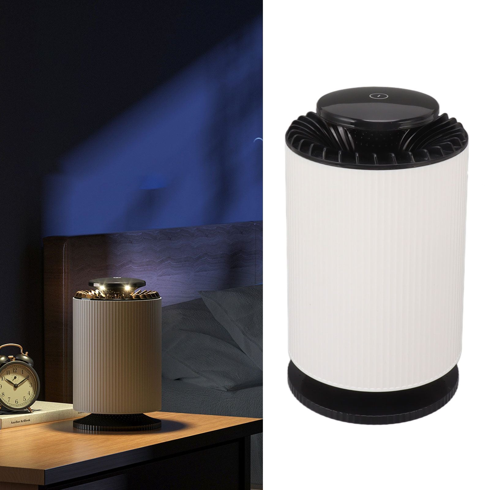 Home Air Purifier Desktop Air Cleaner Small Table Lamp with Filter for Bedroom Office Elegant White V1294-YM0521-3113230076211