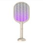 Electric Fly Swatter USB Charging 2 in 1 Fly Killer Racket with 3 Layer Mesh for Home Use White V1294-YM0521-3113230076611