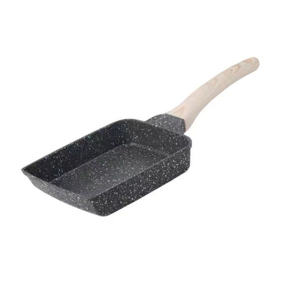 Frying Pan Aluminium Fast Conduction 3 Layers Thickened Wooden Handle Cooking Skillet for Family Kitchen V1294-YM0521-3113230081511