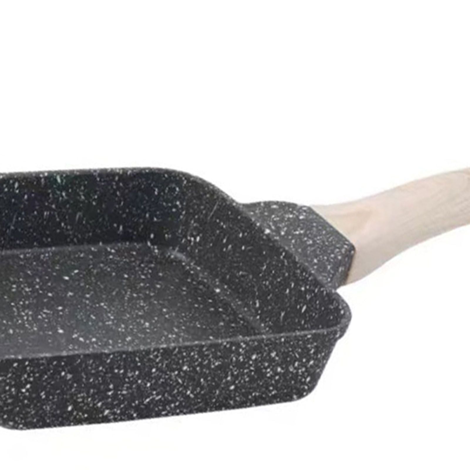 Frying Pan Aluminium Fast Conduction 3 Layers Thickened Wooden Handle Cooking Skillet for Family Kitchen V1294-YM0521-3113230081511