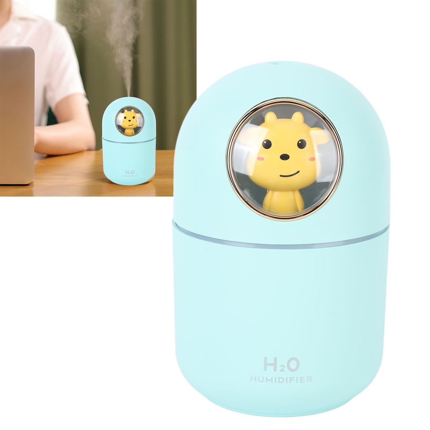 Humidifier Aroma Diffuser USB Power Supply 300ml Capacity Auto Shutdown Home Decoration for Room Office Blue V1294-YM0521-3113230084213