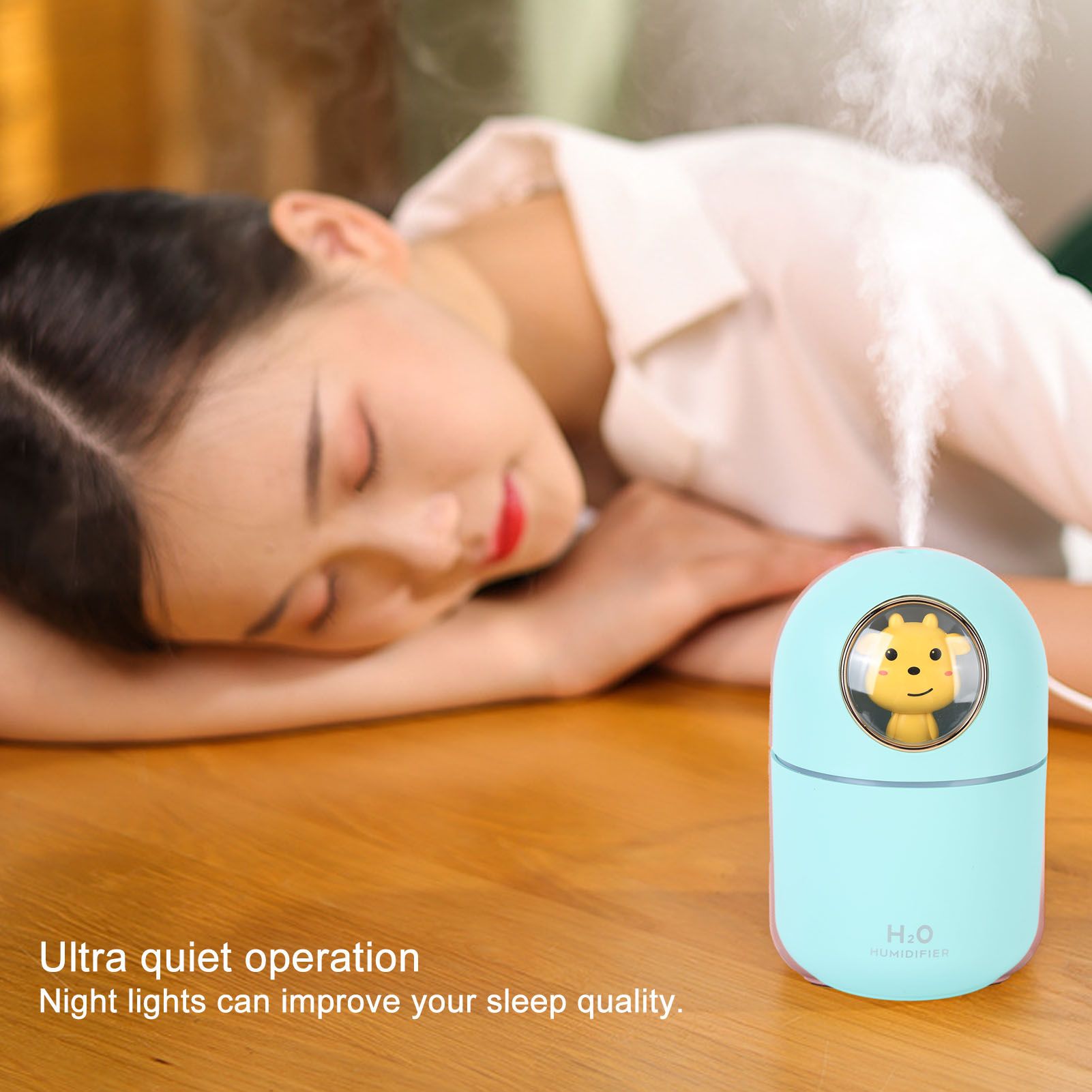 Humidifier Aroma Diffuser USB Power Supply 300ml Capacity Auto Shutdown Home Decoration for Room Office Blue V1294-YM0521-3113230084213