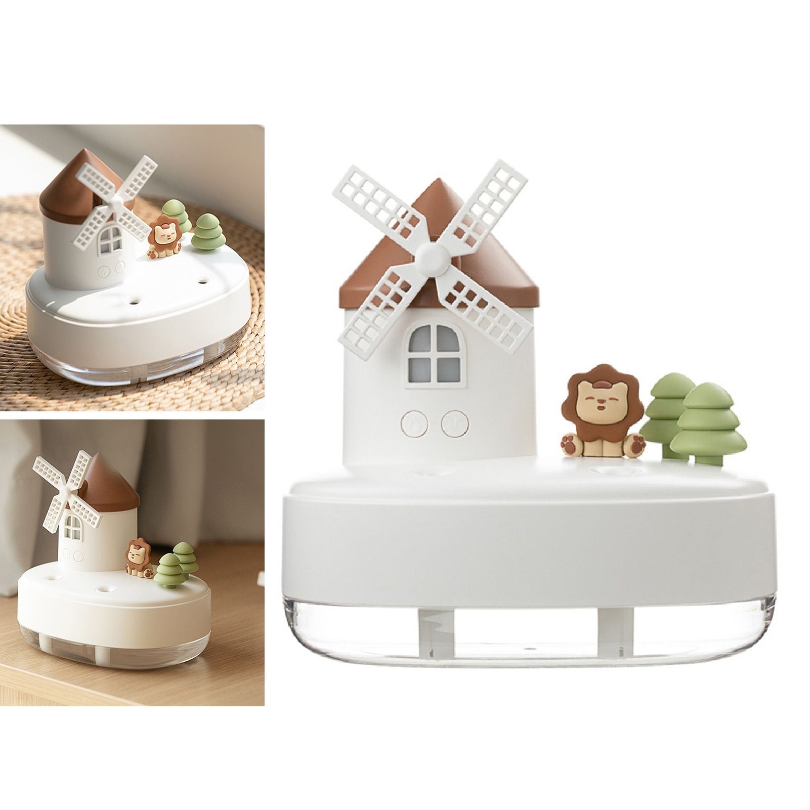 Humidifier Music Box with Warm Night Light Dual Spray Wireless Small Table Humidifier for Bedroom Office White V1294-YM0521-3113230084311