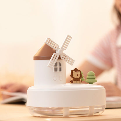 Humidifier Music Box with Warm Night Light Dual Spray Wireless Small Table Humidifier for Bedroom Office White V1294-YM0521-3113230084311