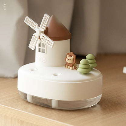 Humidifier Music Box with Warm Night Light Dual Spray Wireless Small Table Humidifier for Bedroom Office White V1294-YM0521-3113230084311
