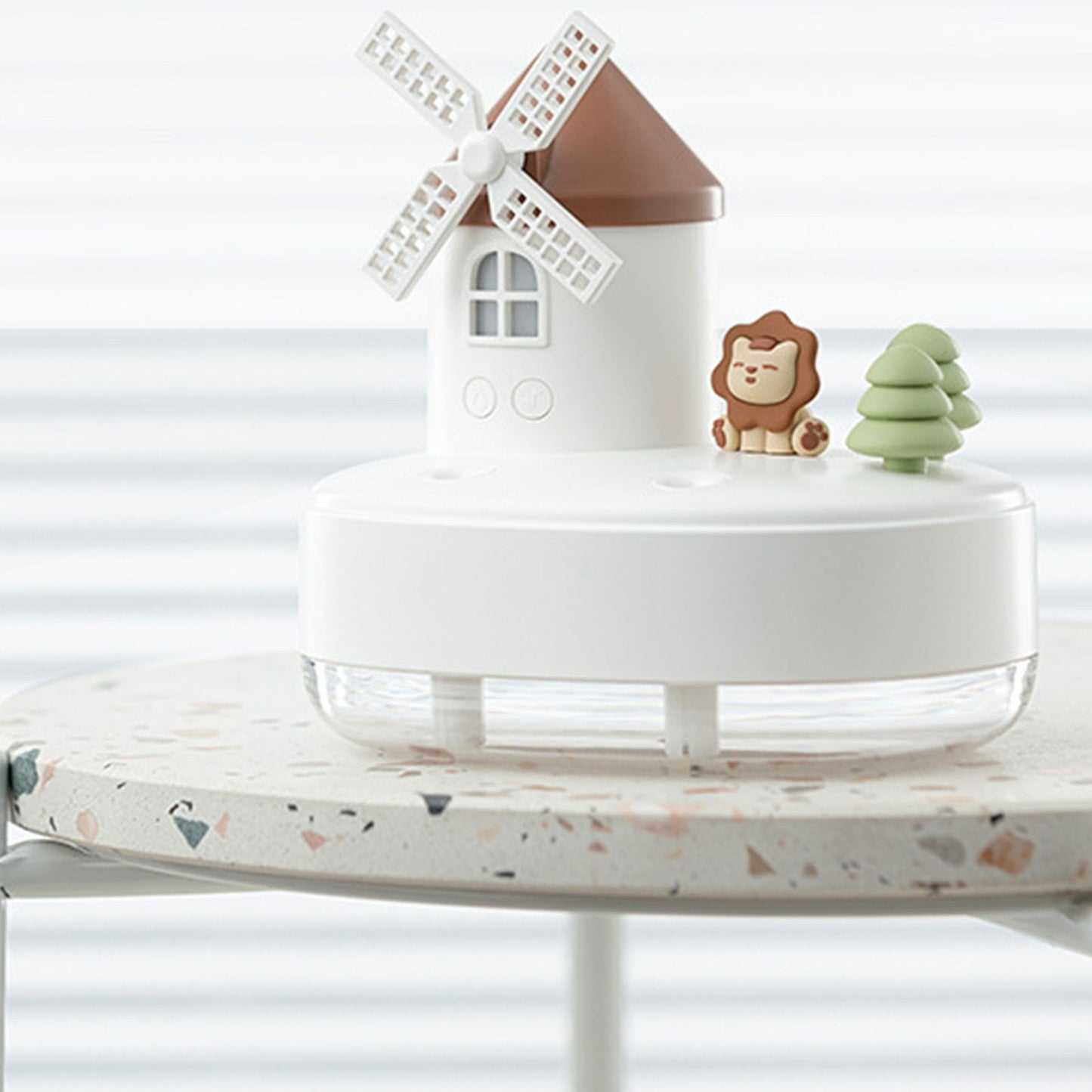 Humidifier Music Box with Warm Night Light Dual Spray Wireless Small Table Humidifier for Bedroom Office White V1294-YM0521-3113230084311
