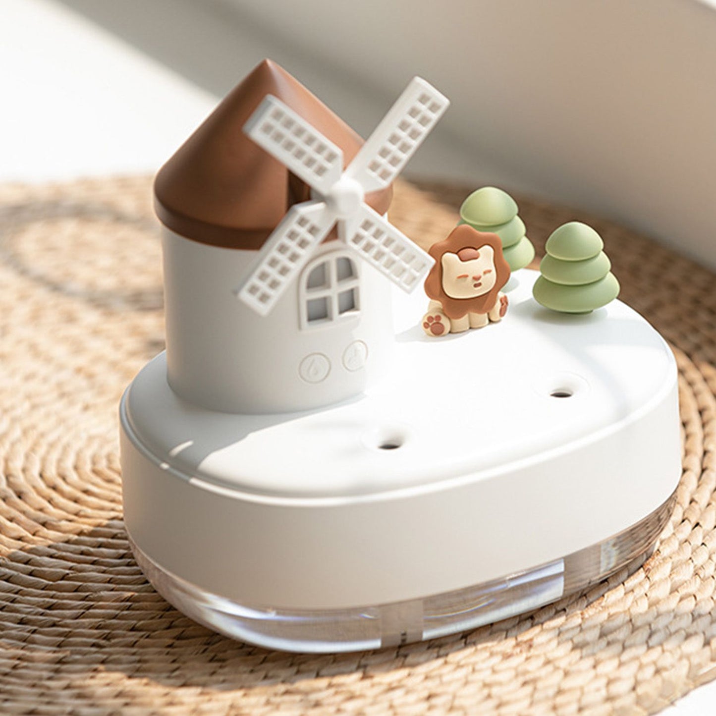 Humidifier Music Box with Warm Night Light Dual Spray Wireless Small Table Humidifier for Bedroom Office White V1294-YM0521-3113230084311