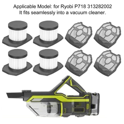 4PCS Vacuum Cleaner Filter Replacement Easy to Disassemble Vacuum Filter Replacement for Ryobi P718 313282002 V1294-YM0521-3113230087511