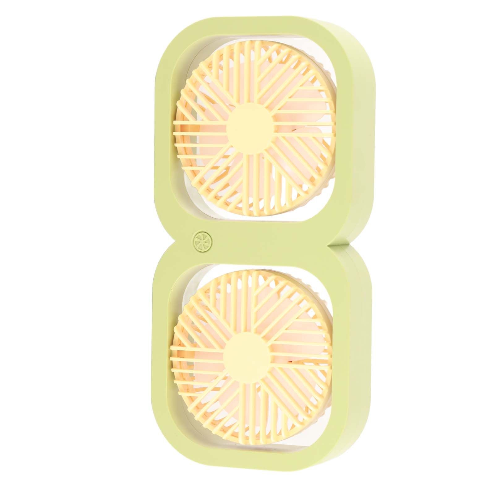 Double Head Desktop Fan 2 Speed Adjustment USB Cooling Fan with Battery For Office Bedroom Dorm Classroom V1294-YM0521-3113230088613