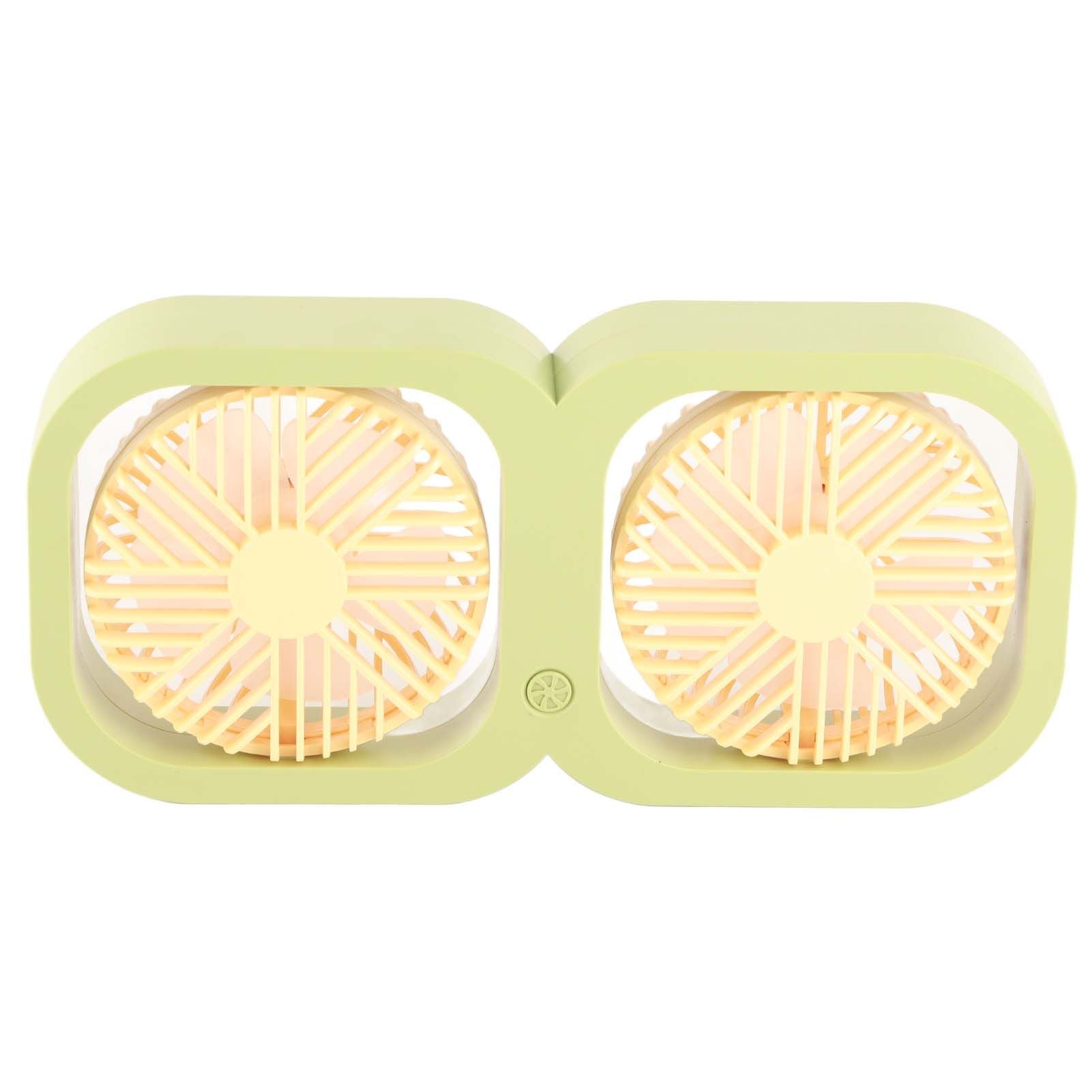 Double Head Desktop Fan 2 Speed Adjustment USB Cooling Fan with Battery For Office Bedroom Dorm Classroom V1294-YM0521-3113230088613