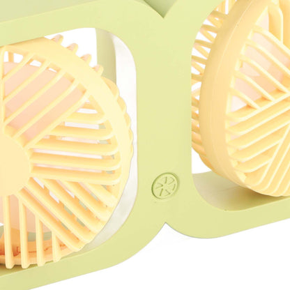Double Head Desktop Fan 2 Speed Adjustment USB Cooling Fan with Battery For Office Bedroom Dorm Classroom V1294-YM0521-3113230088613