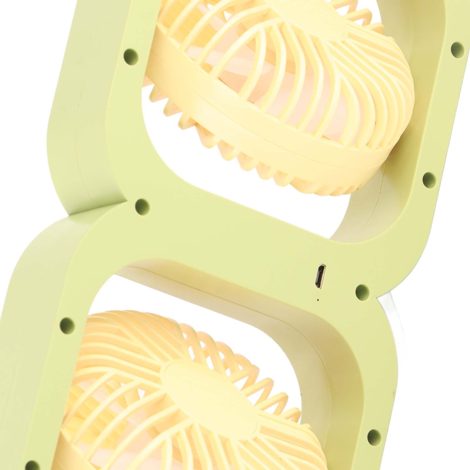 Double Head Desktop Fan 2 Speed Adjustment USB Cooling Fan with Battery For Office Bedroom Dorm Classroom V1294-YM0521-3113230088613