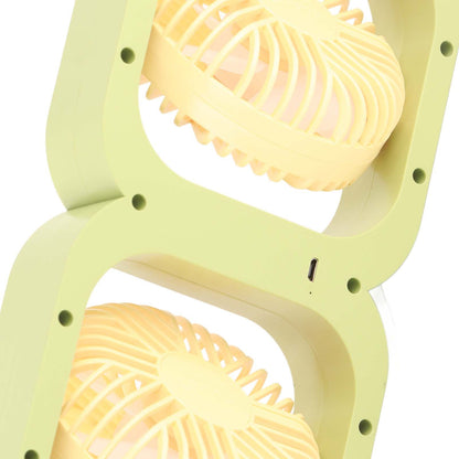 Double Head Desktop Fan 2 Speed Adjustment USB Cooling Fan with Battery For Office Bedroom Dorm Classroom V1294-YM0521-3113230088613