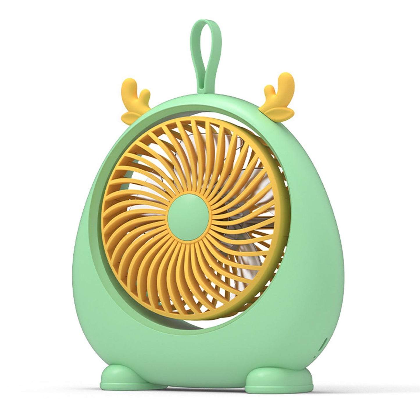 USB Desk Fan PP Quite Portable Mini Cute Tabletop Fan with Two Gear Wind Speed for Home Green Small Size V1294-YM0521-3113230091513