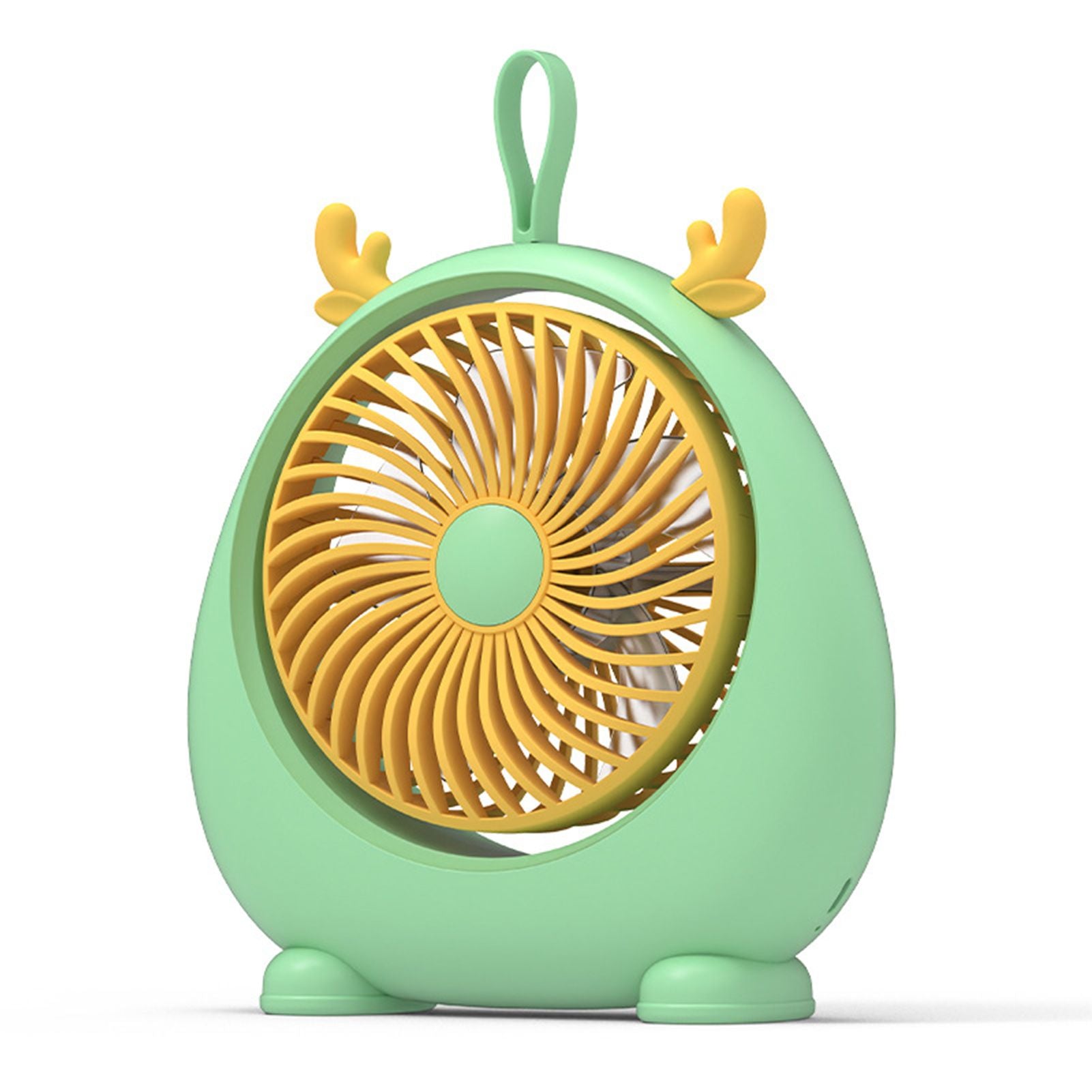 USB Desk Fan PP Quite Portable Mini Cute Tabletop Fan with Two Gear Wind Speed for Home Green Small Size V1294-YM0521-3113230091513