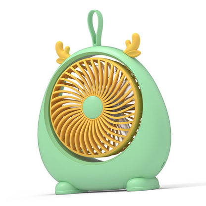 USB Desk Fan PP Quite Portable Mini Cute Tabletop Fan with Two Gear Wind Speed for Home Green Small Size V1294-YM0521-3113230091513