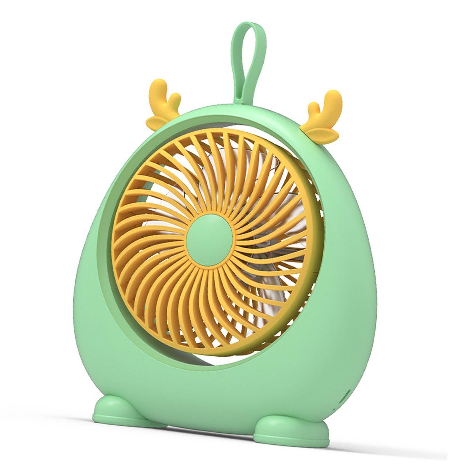 USB Desk Fan PP Quite Portable Mini Cute Tabletop Fan with Two Gear Wind Speed for Home Green Small Size V1294-YM0521-3113230091513