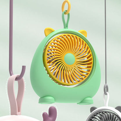 USB Desk Fan PP Quite Portable Mini Cute Tabletop Fan with Two Gear Wind Speed for Home Green Small Size V1294-YM0521-3113230091513