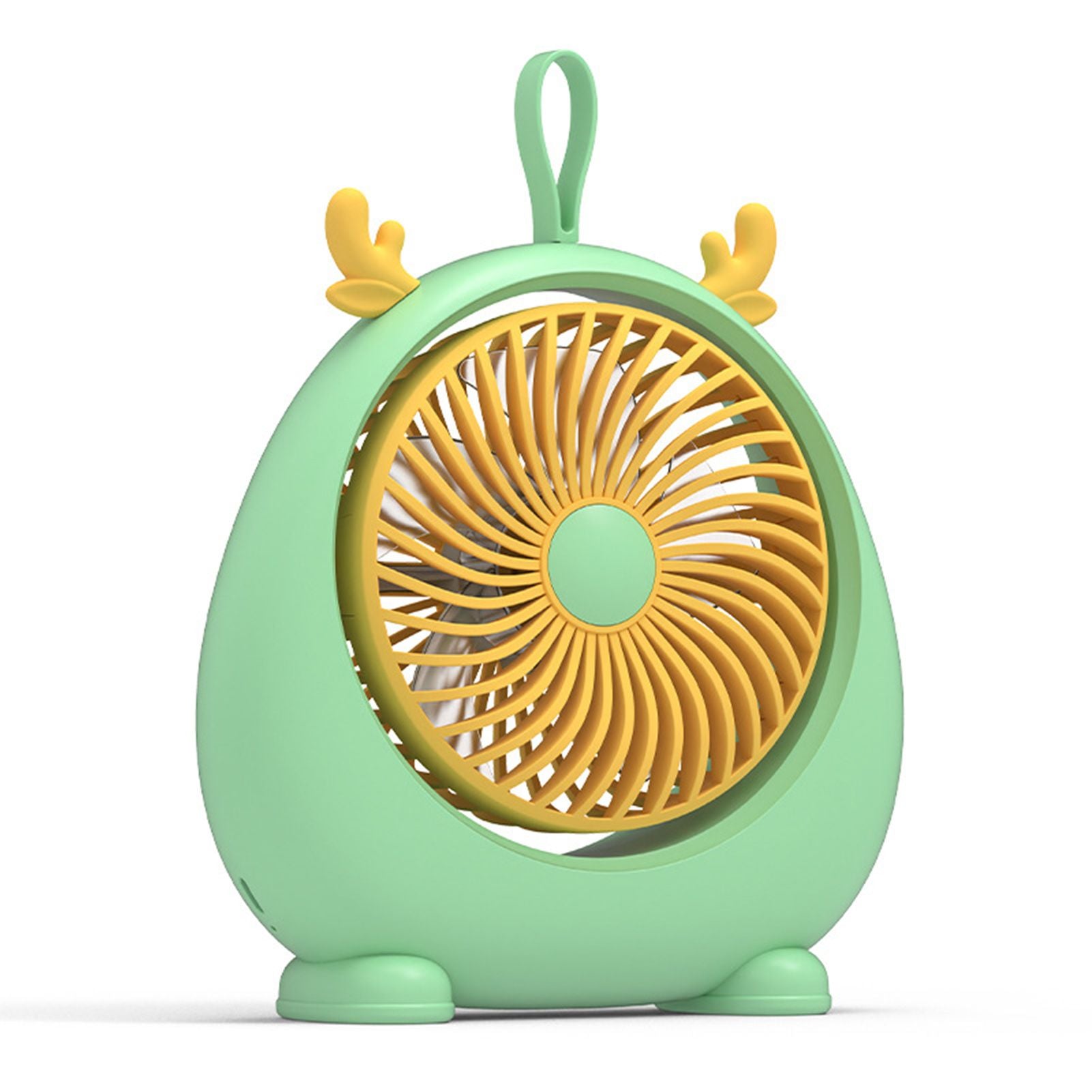 USB Desk Fan PP Quite Portable Mini Cute Tabletop Fan with Two Gear Wind Speed for Home Green Small Size V1294-YM0521-3113230091513