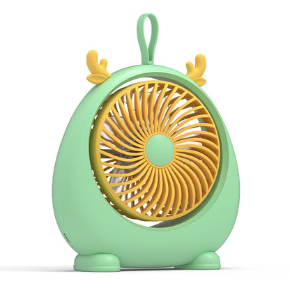 USB Desk Fan PP Quite Portable Mini Cute Tabletop Fan with Two Gear Wind Speed for Home Green Small Size V1294-YM0521-3113230091513