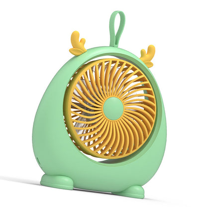USB Desk Fan PP Quite Portable Mini Cute Tabletop Fan with Two Gear Wind Speed for Home Green Small Size V1294-YM0521-3113230091513