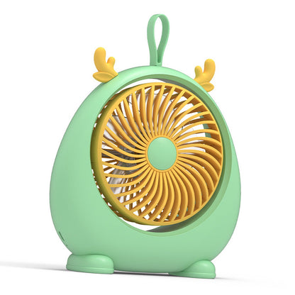 USB Desk Fan PP Quite Portable Mini Cute Tabletop Fan with Two Gear Wind Speed for Home Green Small Size V1294-YM0521-3113230091513