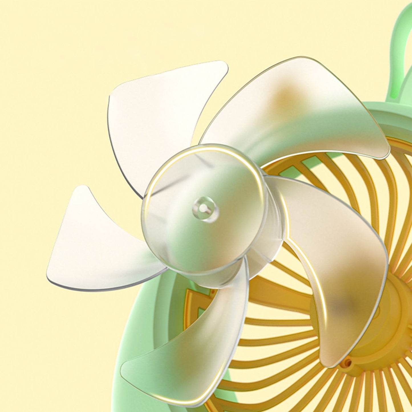 USB Desk Fan PP Quite Portable Mini Cute Tabletop Fan with Two Gear Wind Speed for Home Green Small Size V1294-YM0521-3113230091513