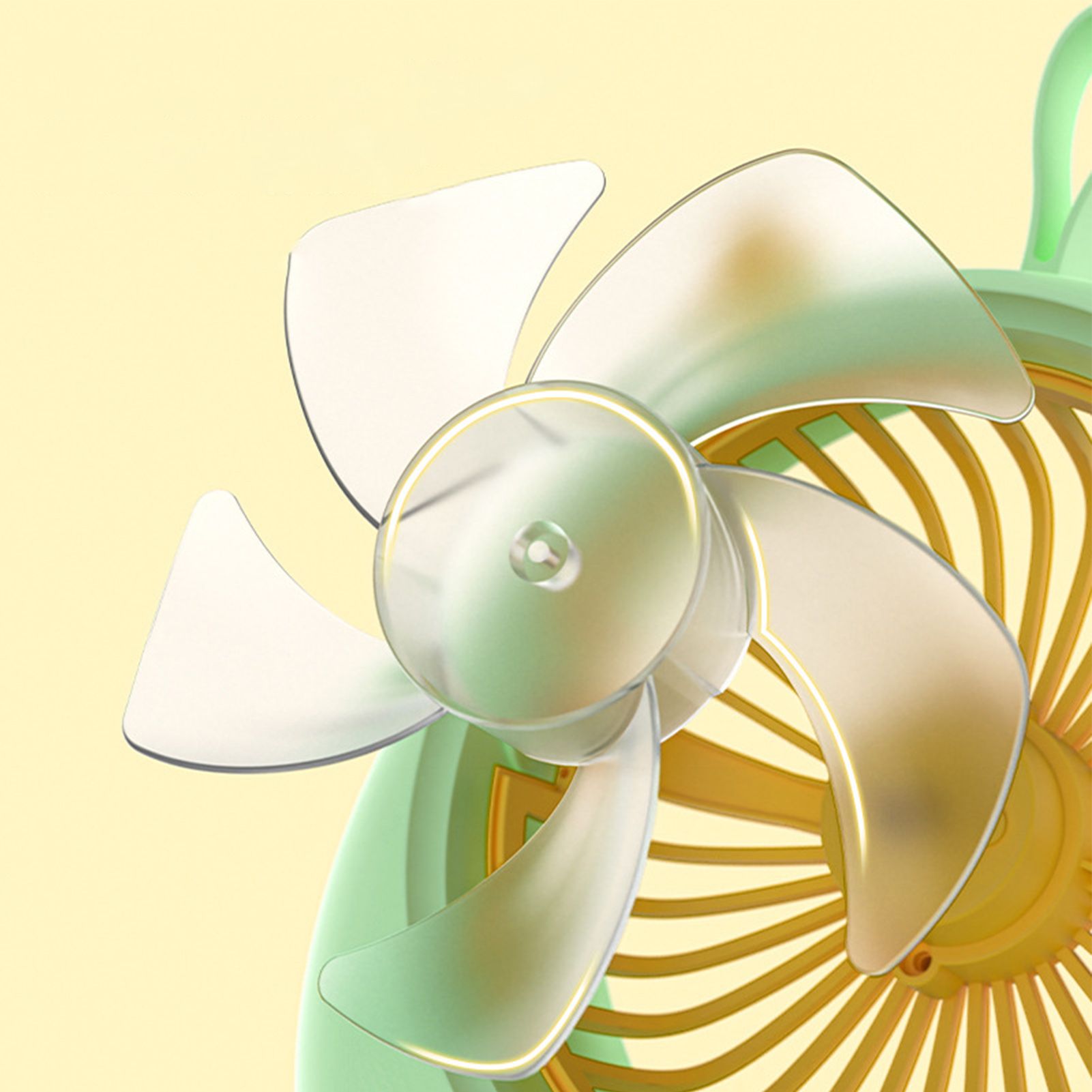 USB Desk Fan PP Quite Portable Mini Cute Tabletop Fan with Two Gear Wind Speed for Home Green Small Size V1294-YM0521-3113230091513