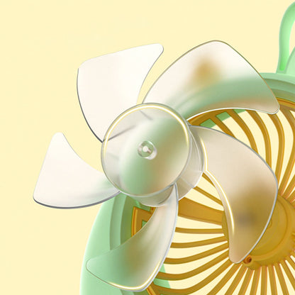 USB Desk Fan PP Quite Portable Mini Cute Tabletop Fan with Two Gear Wind Speed for Home Green Small Size V1294-YM0521-3113230091513